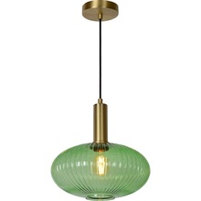 Stylowa Lampa wisząca szklana retro Maloto 30 Zielony/Mosiądz Lucide do kuchni, salonu i sypialni.