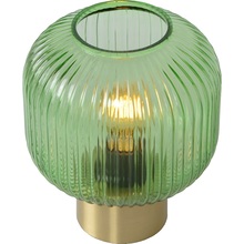 Stylowa Lampa stołowa szklana retro Maloto Zielony/Mosiądz Lucide do salonu i sypialni.