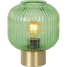 Stylowa Lampa stołowa szklana retro Maloto Zielony/Mosiądz Lucide do salonu i sypialni.