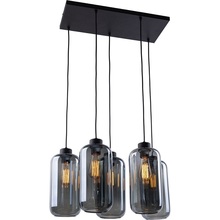 Stylowa Lampa sufitowa szklana 5 punktowa Marco V Grafitowa TK Lighting do jadalni, salonu i kuchni.
