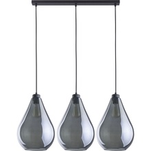 Stylowa Lampa sufitowa szklana potrójna Fuente III Grafitowa TK Lighting do jadalni, salonu i kuchni.
