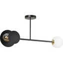 Minerva 80 black&white glass semi flush ceiling light Emibig