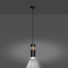 Lampa wisząca tuba skandynawska Akari 10 czarna Emibig do salonu i sypialni.