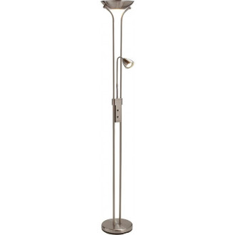 Lampa podłogowa antyczna Detroit Stalowa Markslojd, srebrna lampa stojąca ze ściemniaczem. Elegancki design, dwa źródła światła, regulowana wysokość. Idealne oświetlenie salonu lub sypialni. Solidna podstawa, nowoczesny styl.