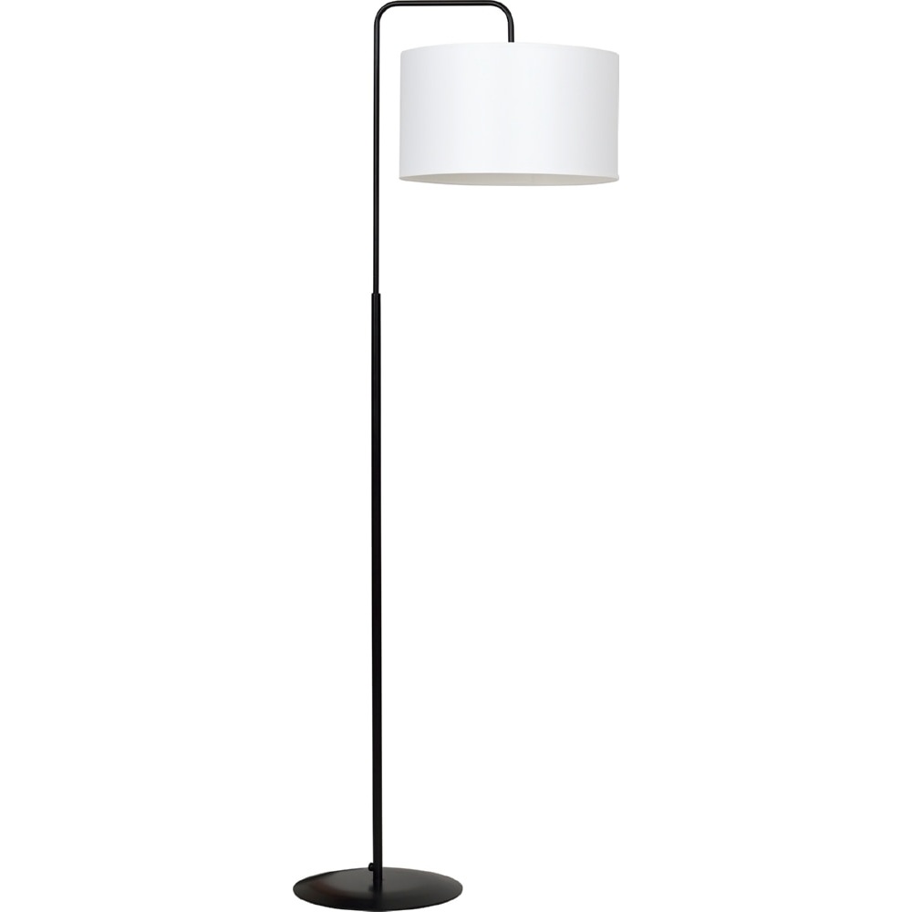 Lampa podłogowa z abażurem Trapo 50 biało-czarna Emibig do czytania, sypialni i salonu.