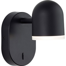 Kinkiet minimalistyczny z włącznikiem Gretchen LED Czarny mat Brilliant do sypialni, salonu i przedpokoju.