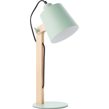 Stylowa Lampa biurkowa drewniana skandynawska Swivel Zielona Brilliant na biurko do gabinetu.