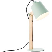 Stylowa Lampa biurkowa drewniana skandynawska Swivel Zielona Brilliant na biurko do gabinetu.
