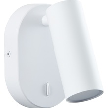 Kinkiet minimalistyczny z włącznikiem Soeren LED Biały mat Brilliant do sypialni, salonu i przedpokoju.