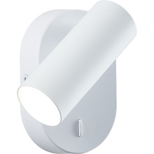 Kinkiet minimalistyczny z włącznikiem Soeren LED Biały mat Brilliant do sypialni, salonu i przedpokoju.