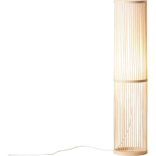 Skandynawska Lampa podłogowa bambusowa boho Nori 20 Naturalny/Biały Brilliant do czytania w salonie.