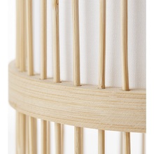 Skandynawska Lampa stołowa bambusowa Nori 12 Naturalny/Biały Brilliant salonu i sypialni.
