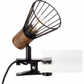Manama dark wood&black matt clamp-on wire desk lamp Brilliant 2