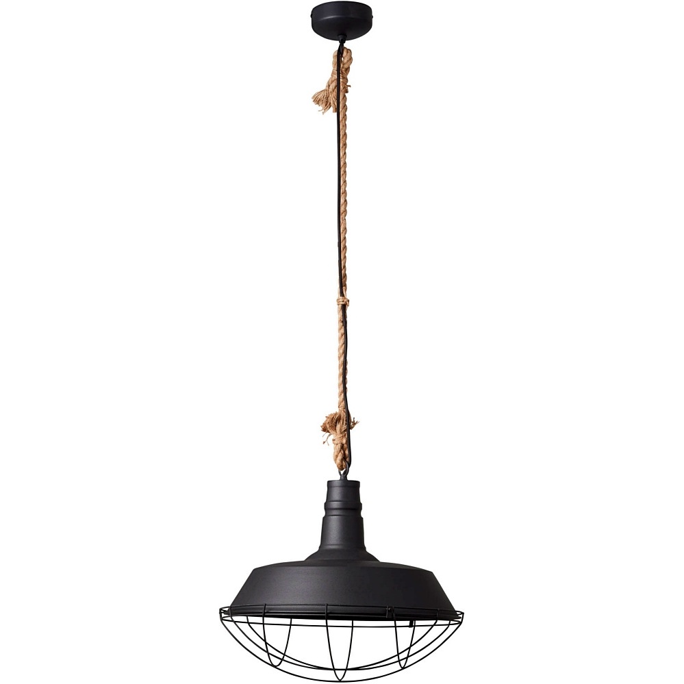 Lampa wisząca industrialna ze sznurem Rope 47 Czarna Brilliant do sypialni, salonu i kuchni.