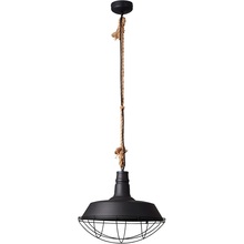 Lampa wisząca industrialna ze sznurem Rope 47 Czarna Brilliant do sypialni, salonu i kuchni.