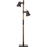 Lampa podłogowa industrialna Plow Czarna stal/Drewno Brilliant do salonu, sypialni i gabinetu.