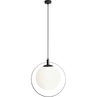 Designerska Lampa wisząca szklana kula Aura 42 biało-czarna Aldex do salonu, kuchni i holu.