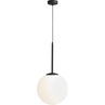 Designerska Lampa wisząca szklana kula Bosso 30 biało-czarna Aldex do salonu, kuchni i holu.