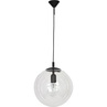Stylowa Lampa wisząca szklana kula Globus 30 przeźroczysto-czarna Aldex do kuchni, salonu i sypialni.