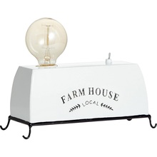 Lampa stołowa rustykalna Farm Life biała Brilliant do salonu i sypialni.