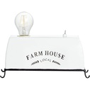 Lampa stołowa rustykalna Farm Life biała Brilliant do salonu i sypialni.
