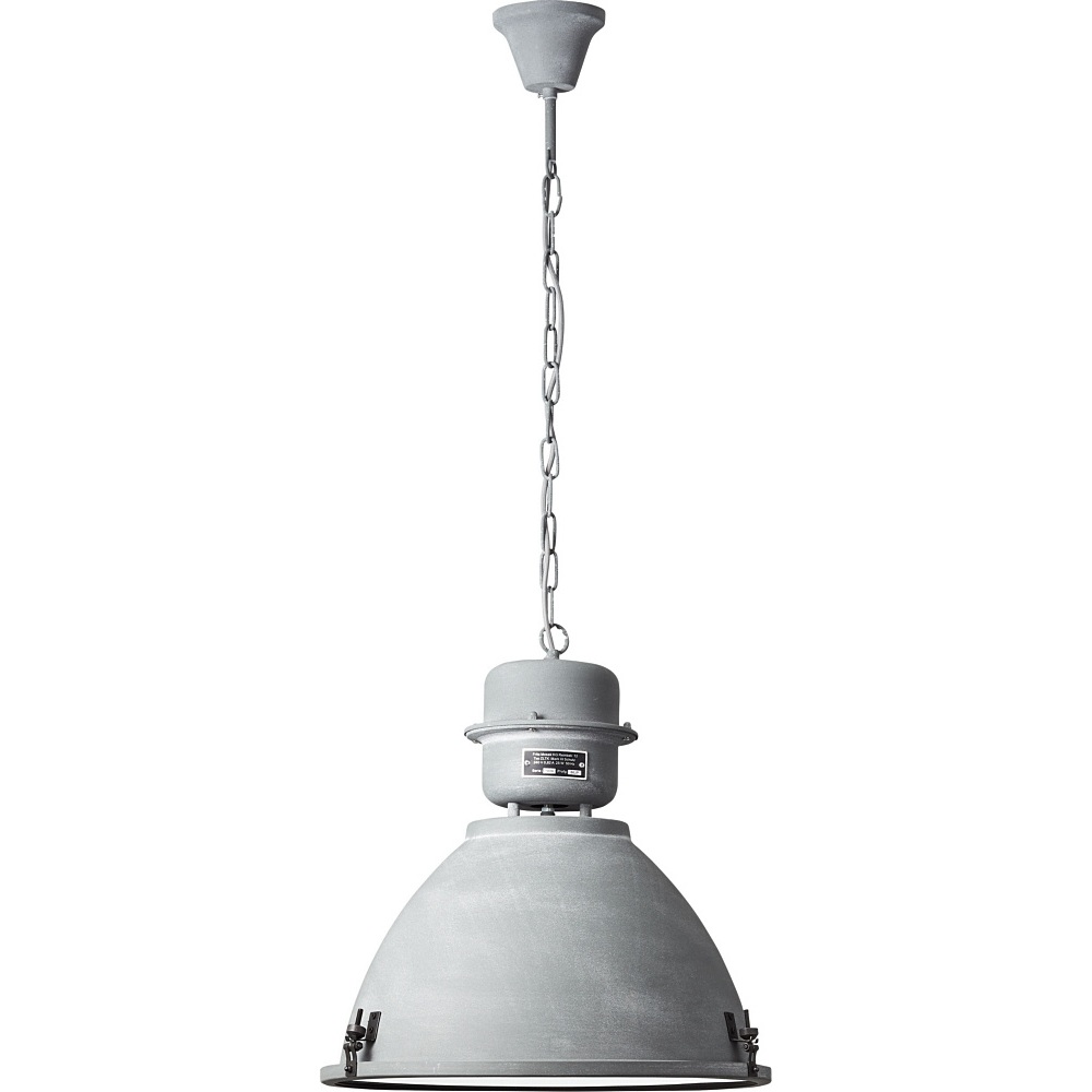 Lampa wisząca industrialna z łańcuchem Kiki 48 szara Brilliant do sypialni, salonu i kuchni.