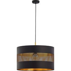 Dekoracyjna Lampa wisząca okrągła ażurowa Tago 50 czarno-złota Tk Lighting do kuchni i nad stół.