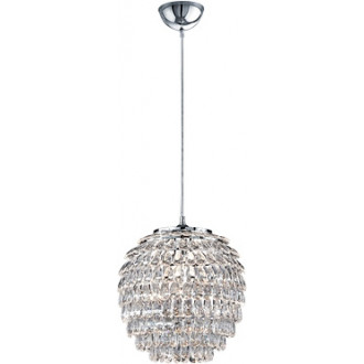 Lampa glamour wisząca z kryształkami Petty 35 Przezroczysty/Chrom Reality do sypialni, salonu i kuchni.