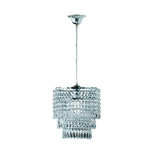 Lampa wisząca glamour kryształowa Orient 25 Przezroczysty/Chrom Reality do sypialni, salonu i kuchni.