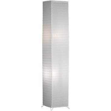 White Bamboo Paper Floor Lamp Reality