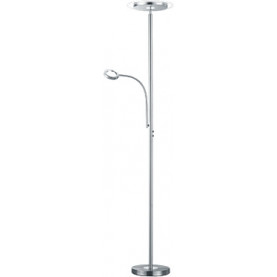 Nowoczesna Lampa podłogowa z lampka do czytania Ackbar LED Nikiel Mat Reality do salonu, sypialni i poczekalni.