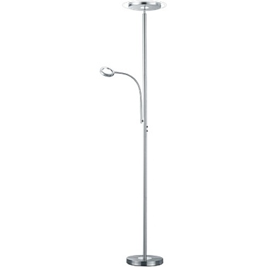 Nowoczesna Lampa podłogowa z lampka do czytania Ackbar LED Nikiel Mat Reality do salonu, sypialni i poczekalni.