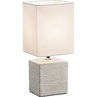 Nocna - Lampa stołowa ceramiczna z abażurem Ping Antyczna Biel Reality do sypialni.