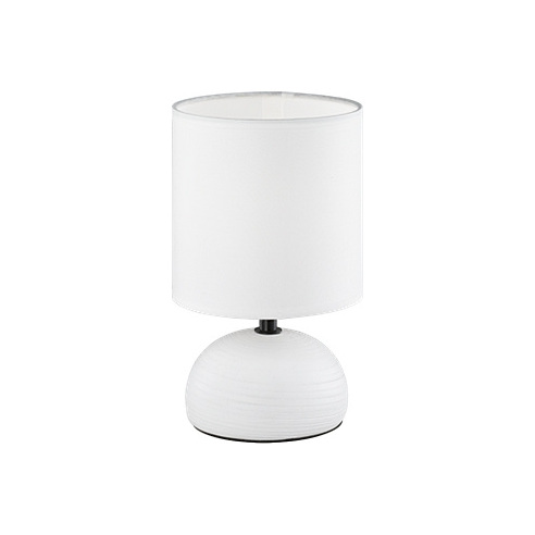 Nocna - Lampa stołowa ceramiczna z abażurem Luci Biała Reality do sypialni.