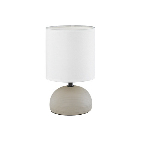 Nocna - Lampa stołowa ceramiczna z abażurem Luci Biały/Cappucino Reality do sypialni.