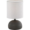 Nocna - Lampa stołowa ceramiczna z abażurem Luci Beż/Brązowa Reality do sypialni.