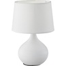 Nocna - Lampa stołowa ceramiczna z abażurem Martin Biała Reality do sypialni.