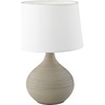 Nocna - Lampa stołowa ceramiczna z abażurem Martin Biały/Cappucino Reality do sypialni.