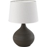 Nocna - Lampa stołowa ceramiczna z abażurem Martin Beż/Brązowa Reality do sypialni.