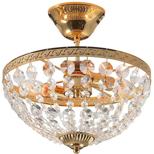 Stylizowany Plafon glamour z kryształkami Hanaskog 30 Złoty Markslojd do sypialni, salonu i przedpokoju.
