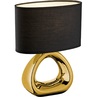 Stylizowana Lampa stołowa glamour z abażurem Gizeh Czarny/Złoty Reality do salonu i sypialni.