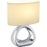 Lampa stołowa nowoczesna z abażurem Gizeh Biały/Srebrny Reality do sypialni i salonu.