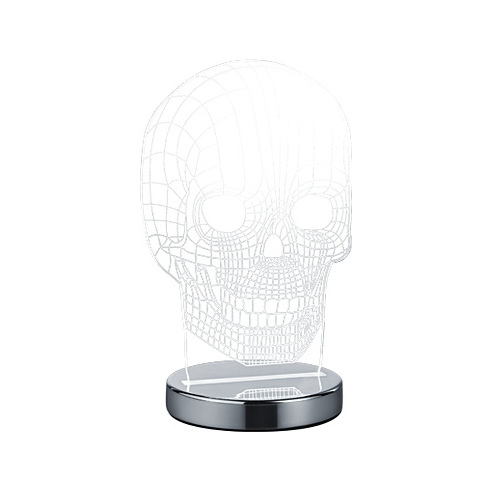 Lampa stołowa "czaszka" Skull Chrom Reality do sypialni, salonu i przedpokoju.