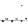 Stylowa Lampa wisząca podłużna 6 punktowa Bot 161 czarna Aldex nad stół, biurko lub do recepcji.