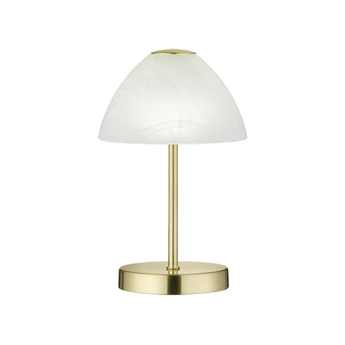 Stylizowana Lampa stołowa antyczna Queen Biały/Mosiądz Mat Reality do hotelu i restauracji.