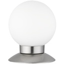 Glass Ball Table Lamp Princess LED White/Nickel Matte Reality
