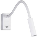 Kinkiet minimalistyczny na wysięgniku z włącznikiem Rider LED Biały MaxLight do sypialni, salonu i przedpokoju.