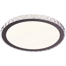 Glamour Plafon okrągły z kryształkami Prezzio Round LED 40 Chrom MaxLight do sypialni, kuchni i salonu.
