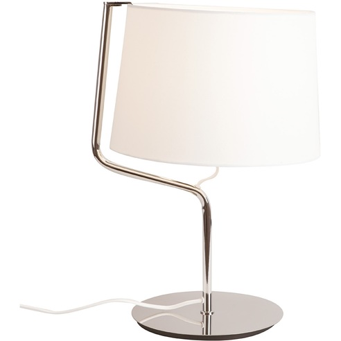 Nowoczesna Lampa stołowa z abażurem Chicago Biała MaxLight do sypialni i salonu.