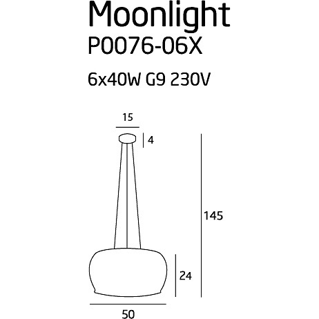 Lampa wisząca glamour Moonlight 50 Chrom MaxLight do sypialni, salonu i kuchni.